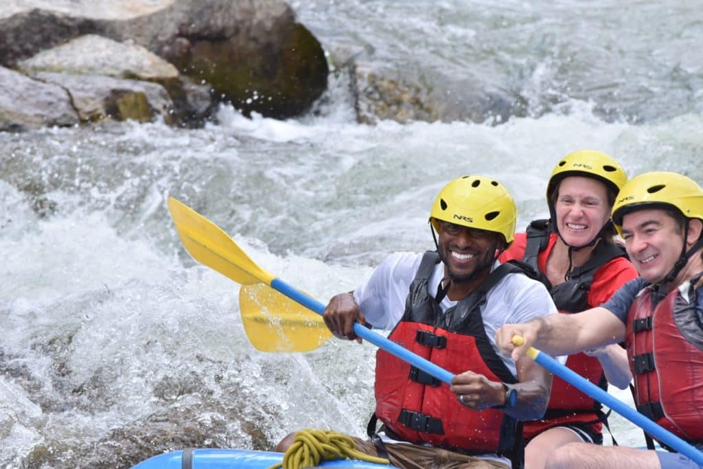 big smile while paddling