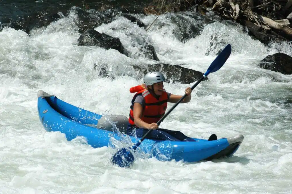 lady enjoying kayaking