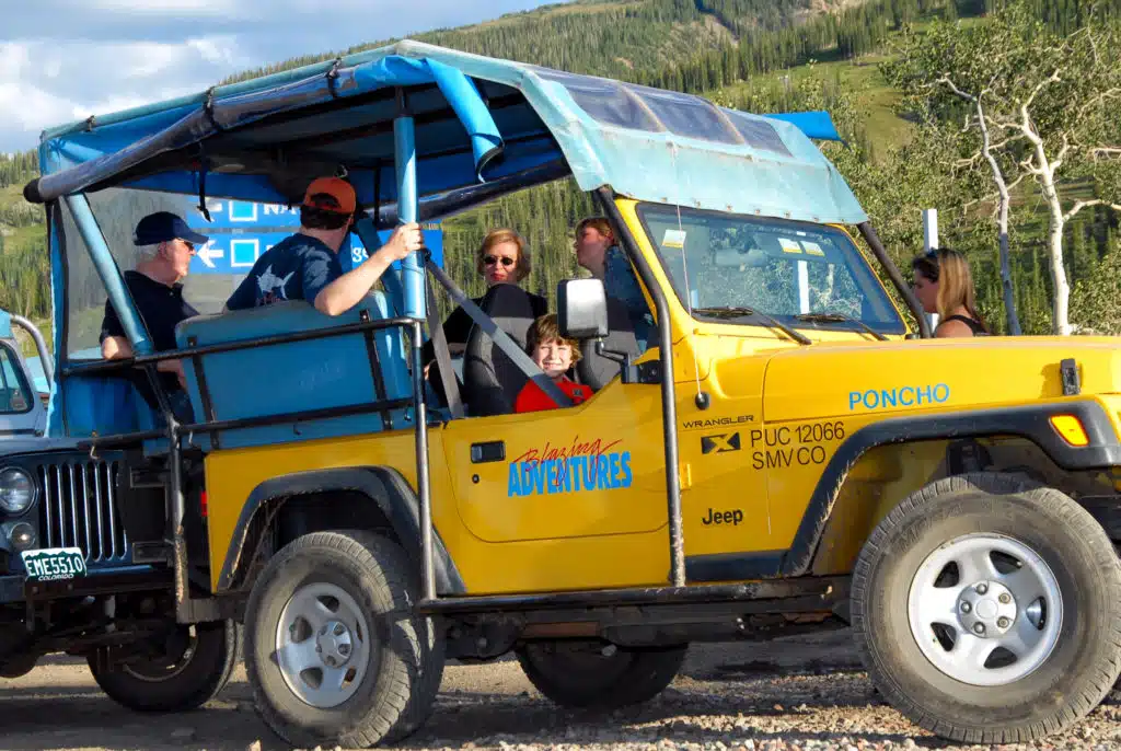 jeep with a group in it