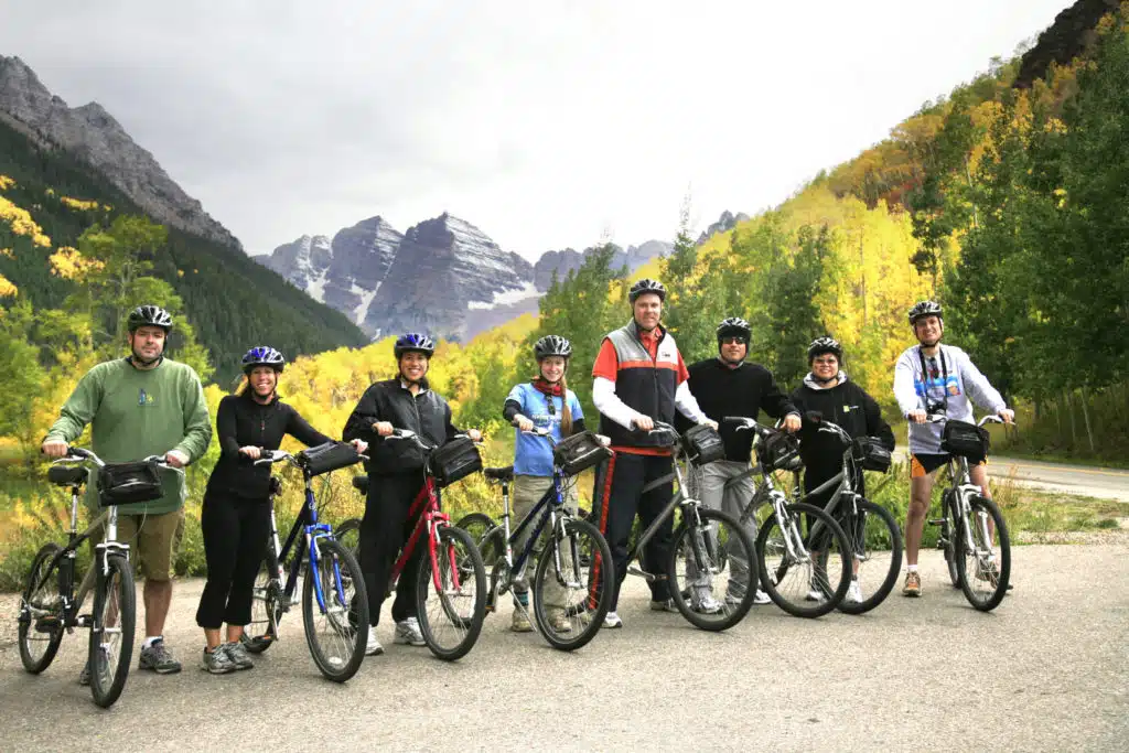 group photo on bikes
